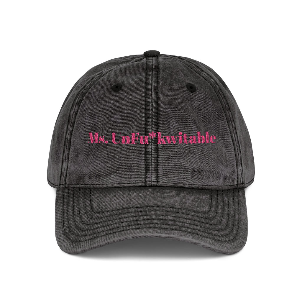 She's The Vibe: Denim Dad Hat w/ Adjustable Slider-'Ms. UnF*ckwitable'