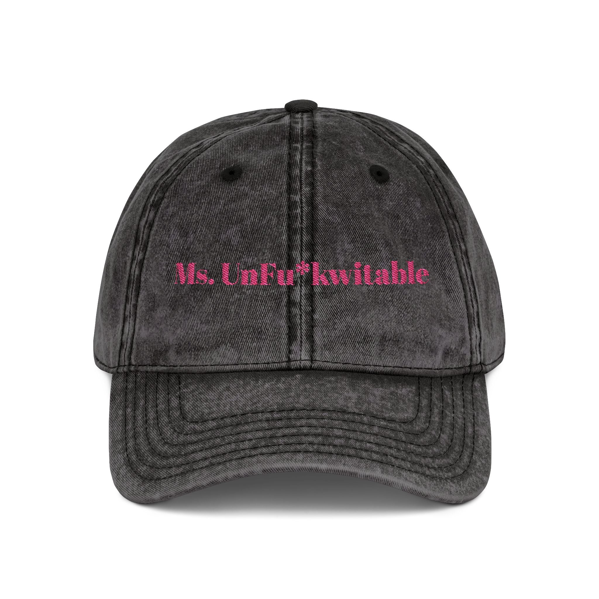 She's The Vibe: Denim Dad Hat w/ Adjustable Slider-'Ms. UnF*ckwitable'