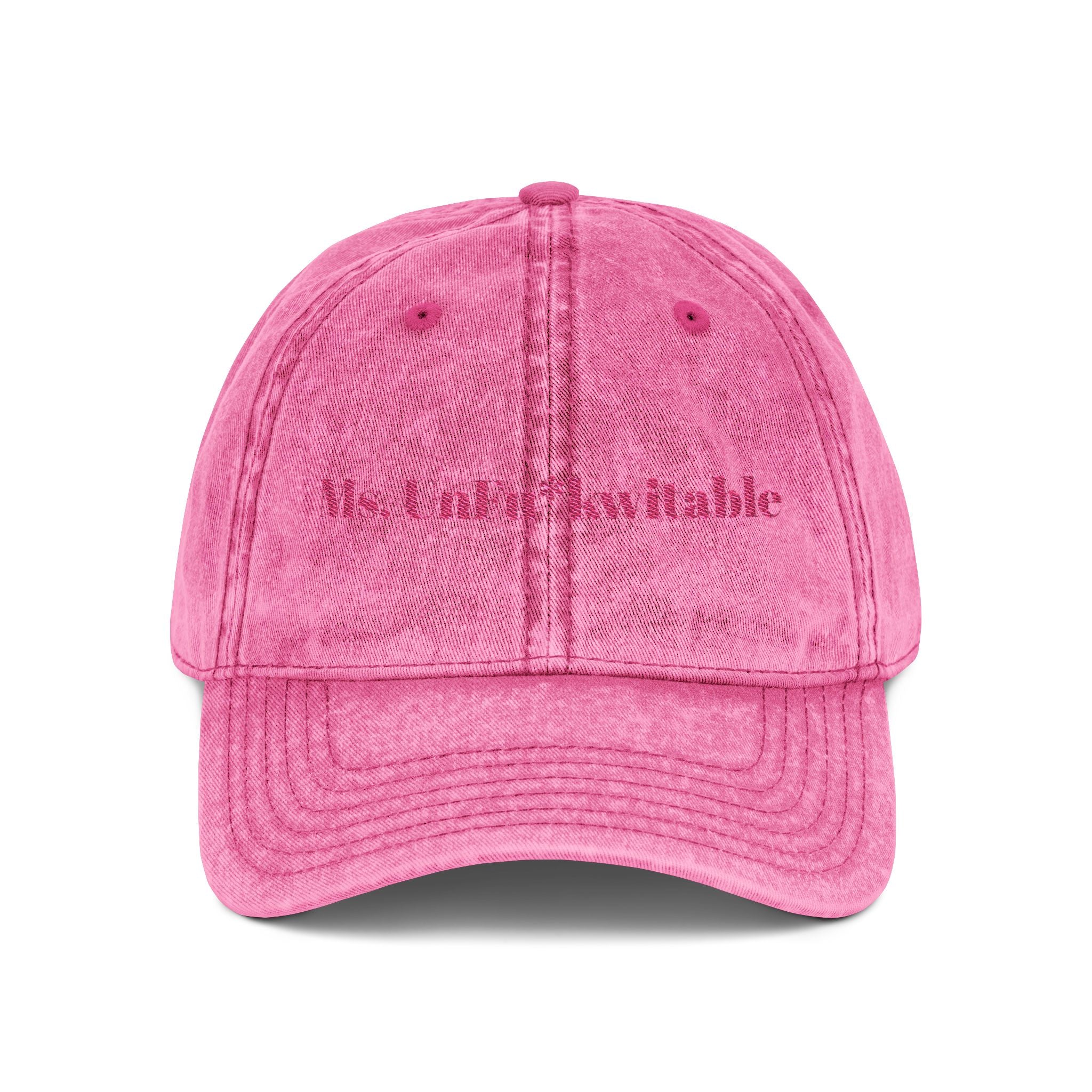 She's The Vibe: Denim Dad Hat w/ Adjustable Slider-'Ms. UnF*ckwitable'