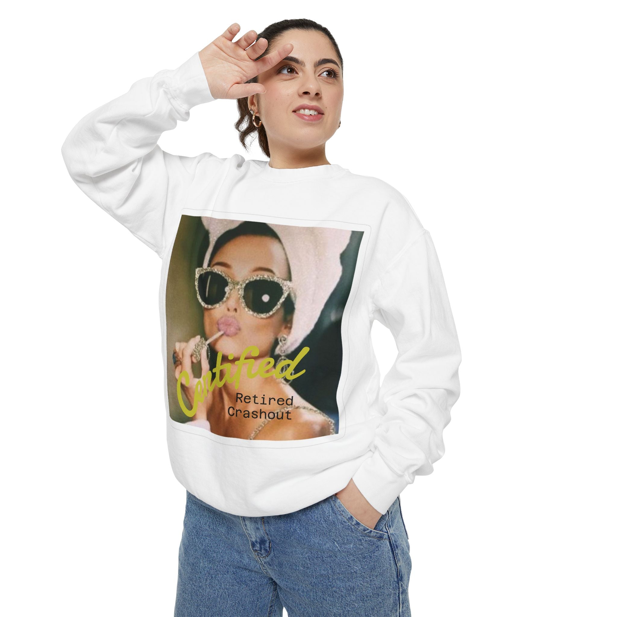 'Certified Retired Crashout' Crew neck Pullover