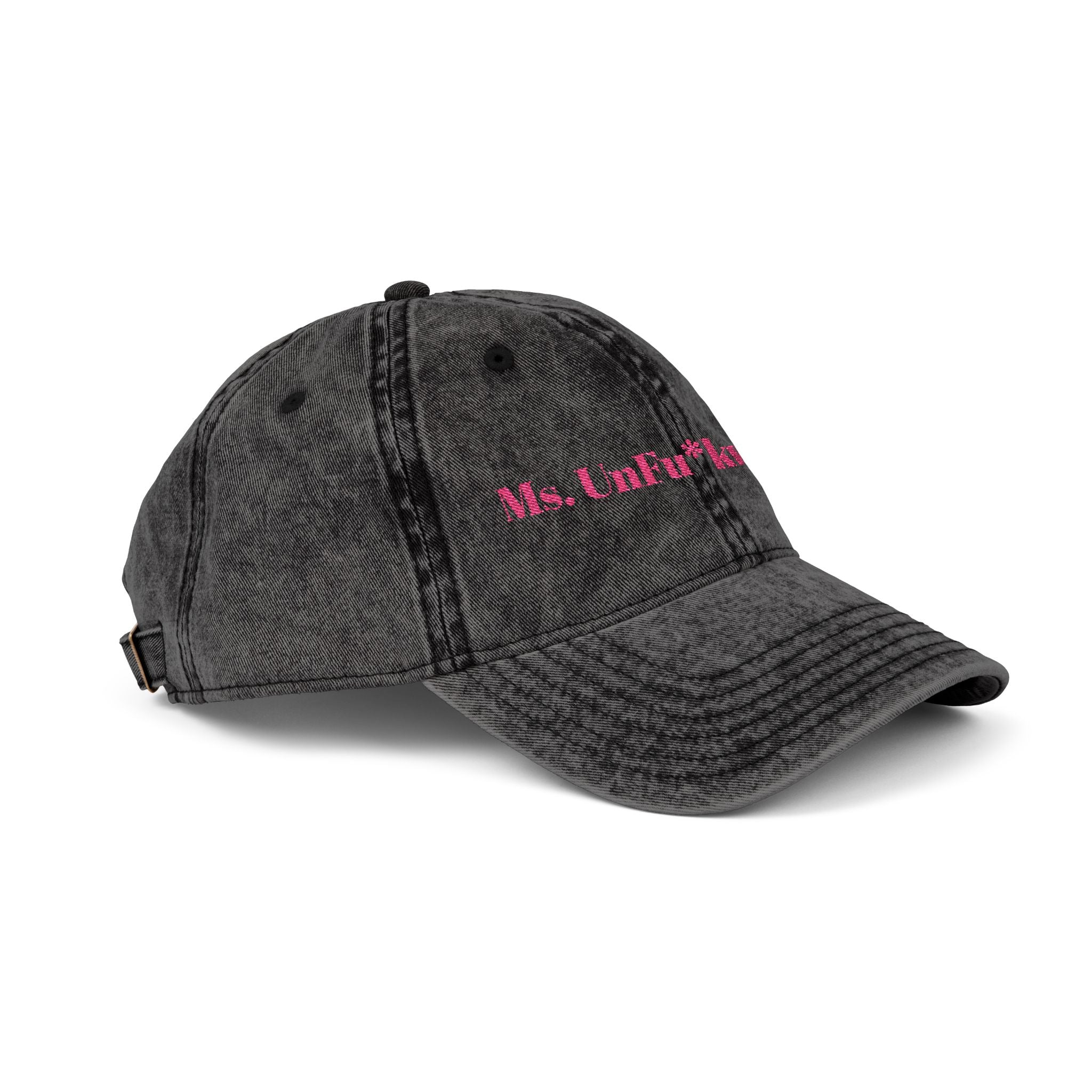 She's The Vibe: Denim Dad Hat w/ Adjustable Slider-'Ms. UnF*ckwitable'