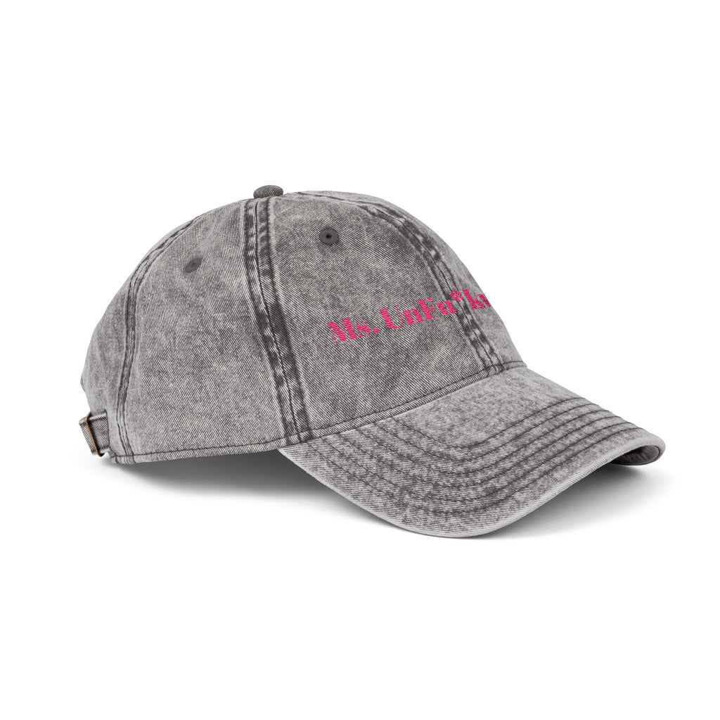 She's The Vibe: Denim Dad Hat w/ Adjustable Slider-'Ms. UnF*ckwitable'