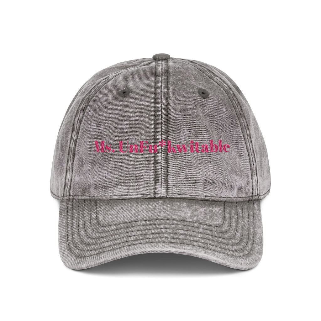 She's The Vibe: Denim Dad Hat w/ Adjustable Slider-'Ms. UnF*ckwitable'